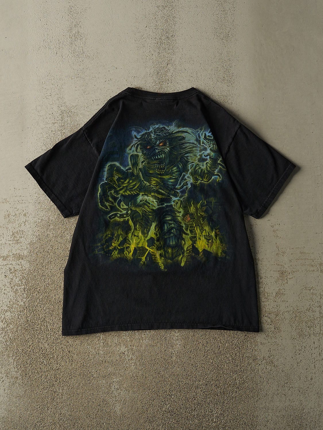 Vintage 04' Faded Black Iron Maiden "Somewhere Back In Time" Tee (M/L)