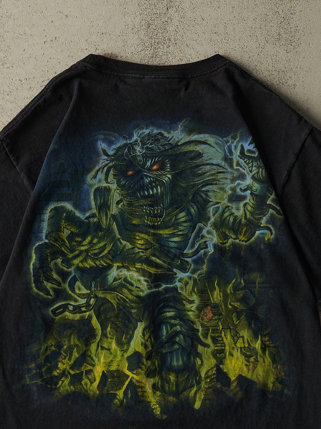Vintage 04' Faded Black Iron Maiden "Somewhere Back In Time" Tee (M/L)