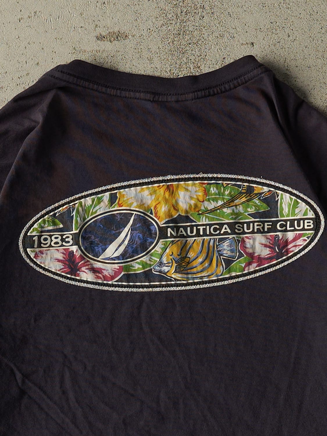 Vintage 90s Navy Blue Nautica Surf Club Tee (M/L)