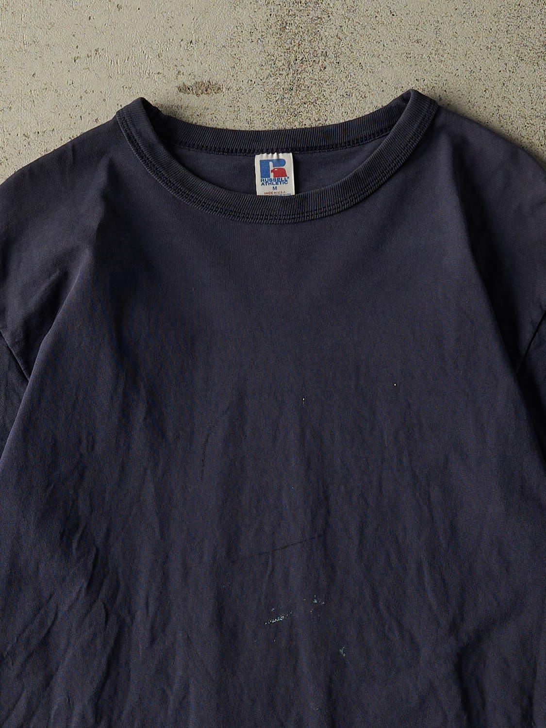 Vintage 90s Navy Blue Russell Athletic Blank Tee (S/M)