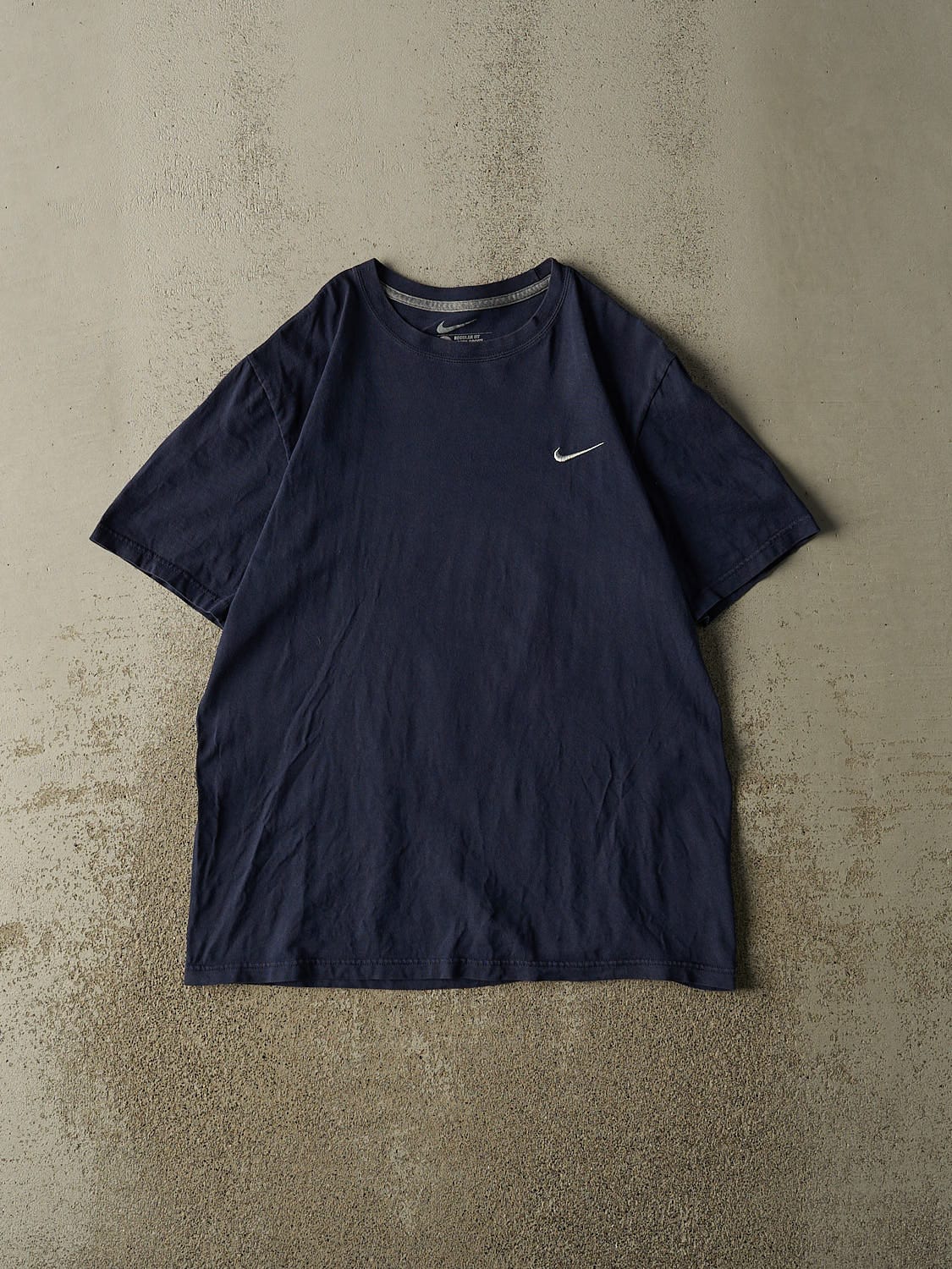 Vintage Y2K Navy Blue Nike Embroidered Swoosh Tee (M/L)