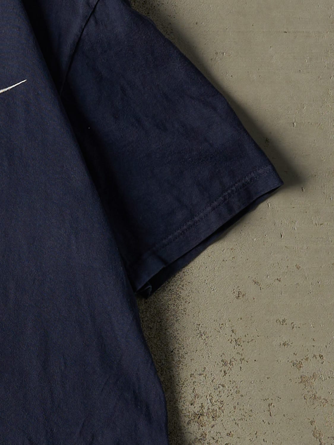 Vintage Y2K Navy Blue Nike Embroidered Swoosh Tee (M/L)