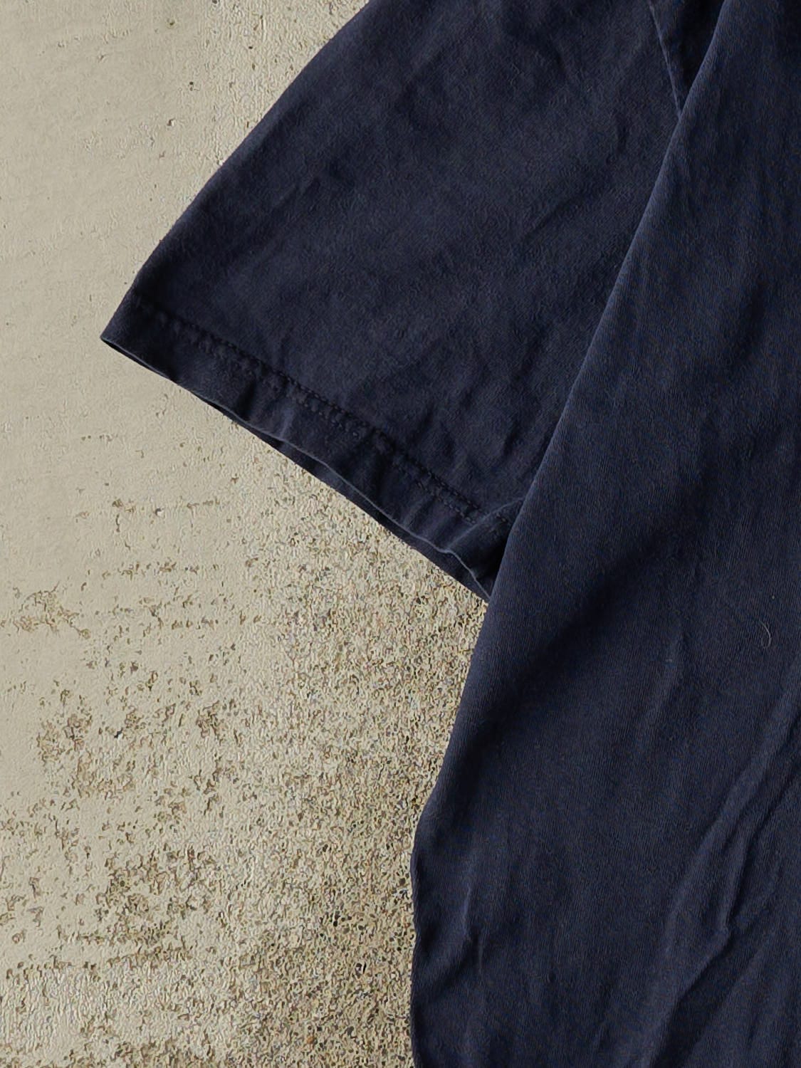 Vintage Y2K Navy Blue Nike Embroidered Swoosh Tee (M/L)