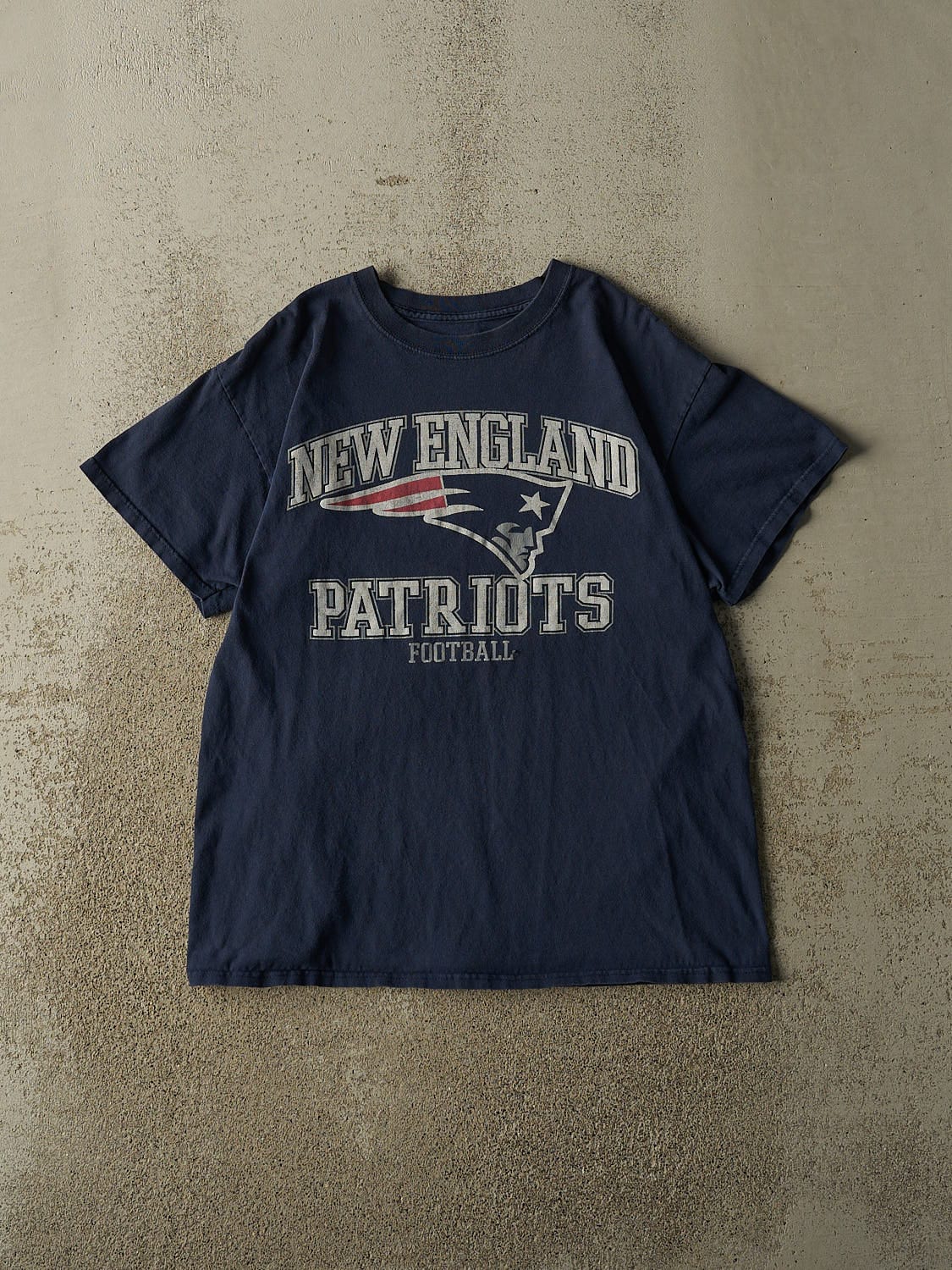 Vintage Y2K Navy Blue New England Patriots Tee (M)