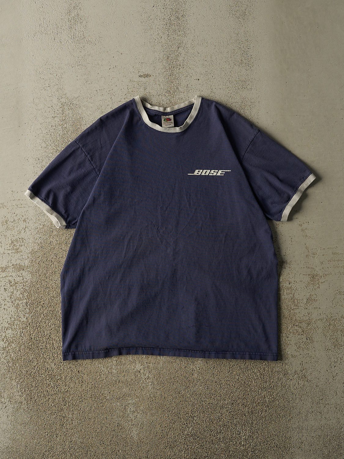 Vintage Y2K Navy Blue Bose Ringer Tee (M)