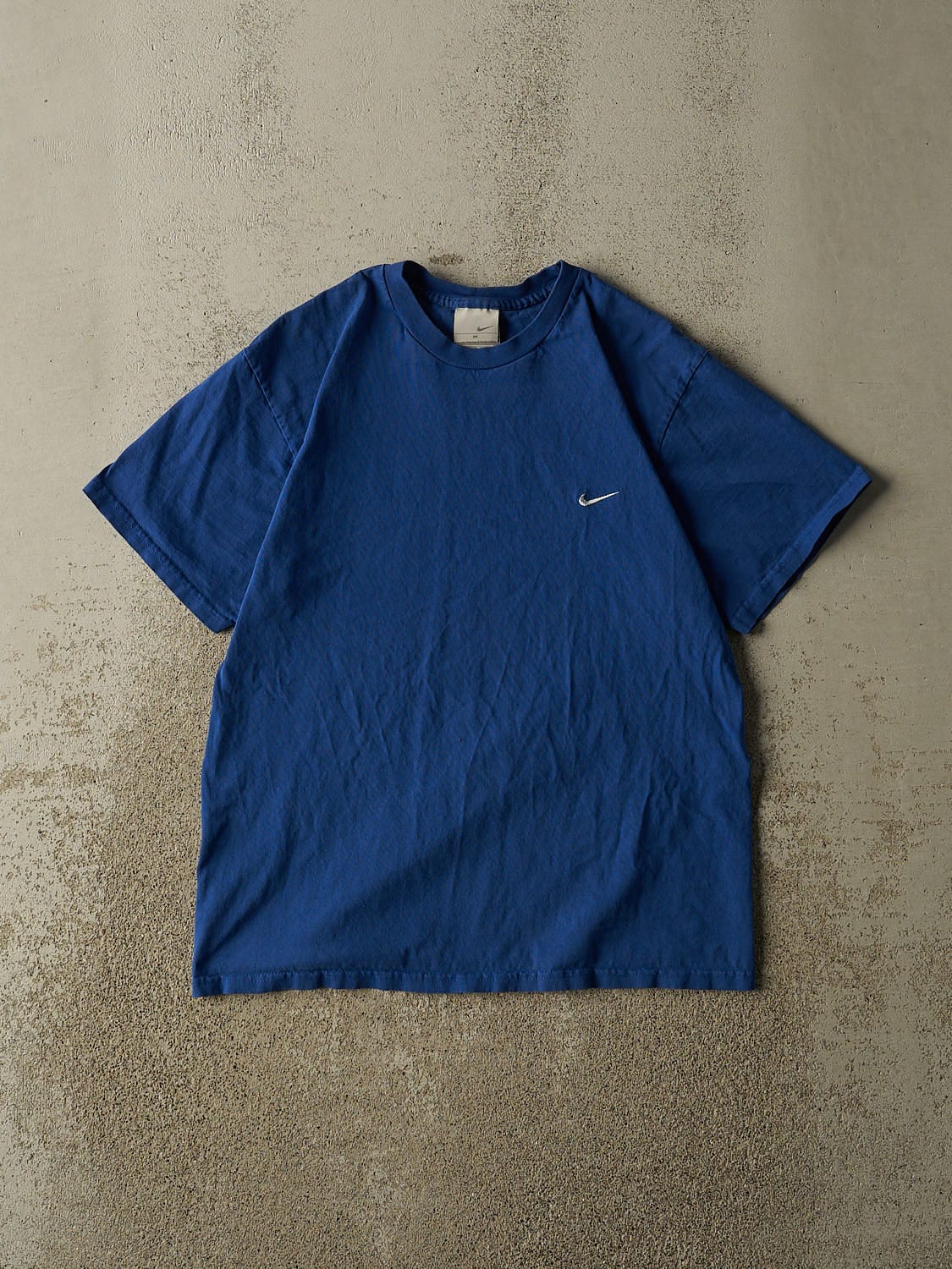Vintage Y2K Blue Nike Embroidered Swoosh Tee (S/M)