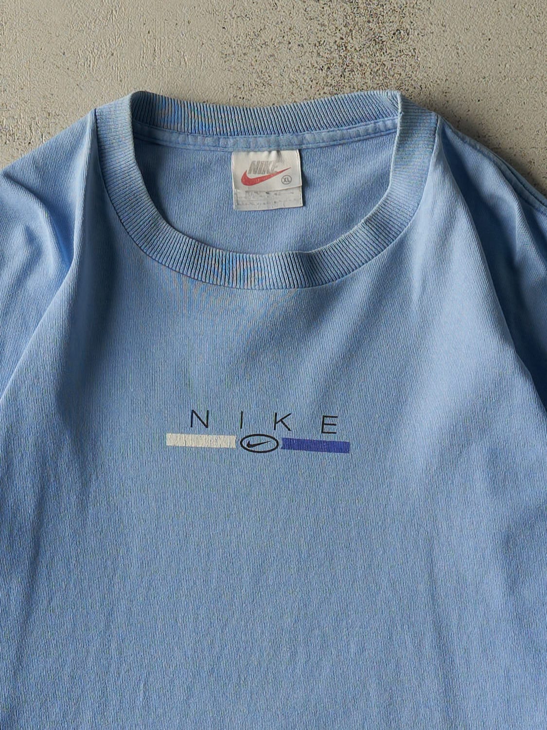 Vintage 90s Baby Blue Nike Logo Tee (XL)