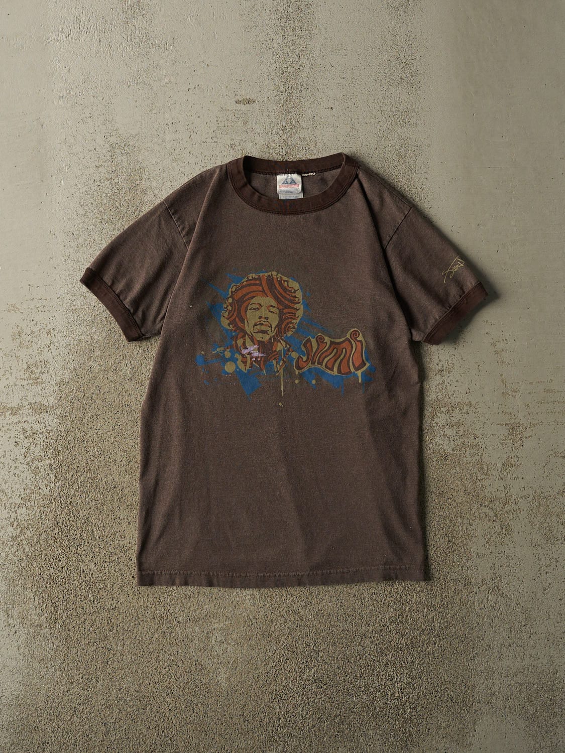 Vintage 04' Brown Jimi Hendrix Ringer Tee (S/M)