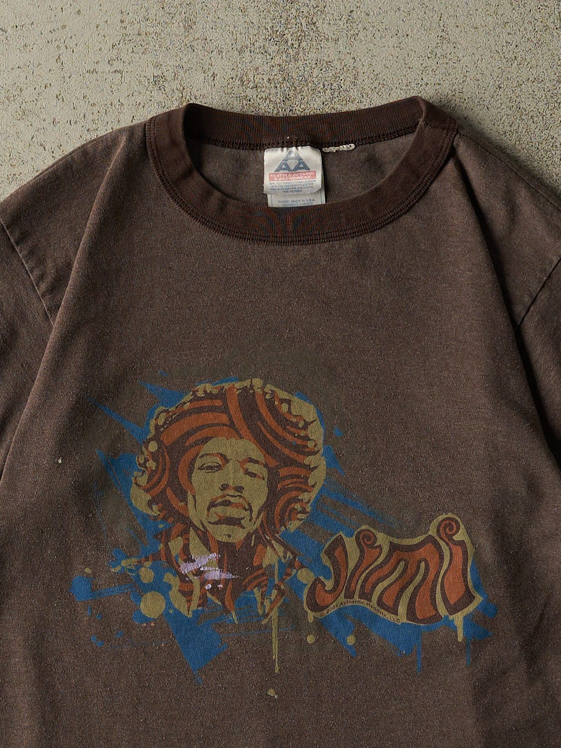Vintage 04' Brown Jimi Hendrix Ringer Tee (S/M)