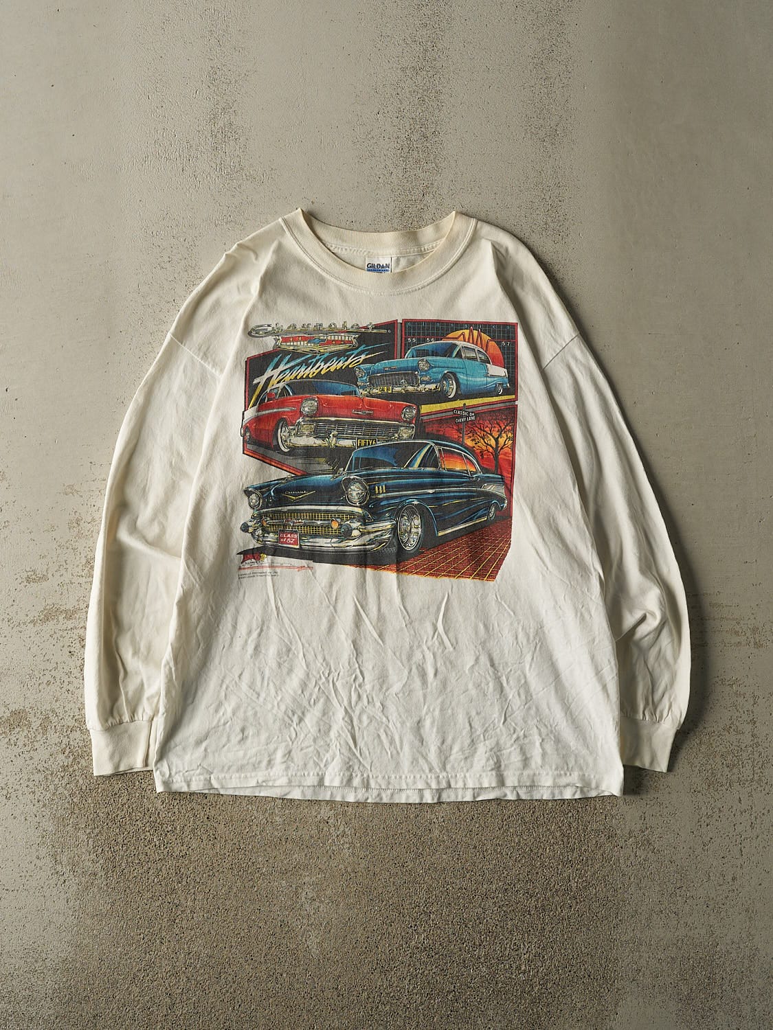 Vintage Y2K Beige Chevrolet Long Sleeve (XL)