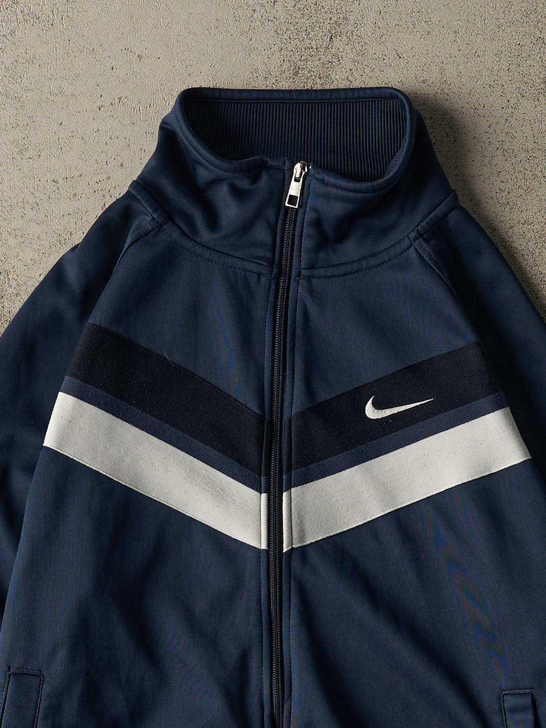 Vintage Y2K Navy Blue Nike Zip Up Track Sweater (M/L)