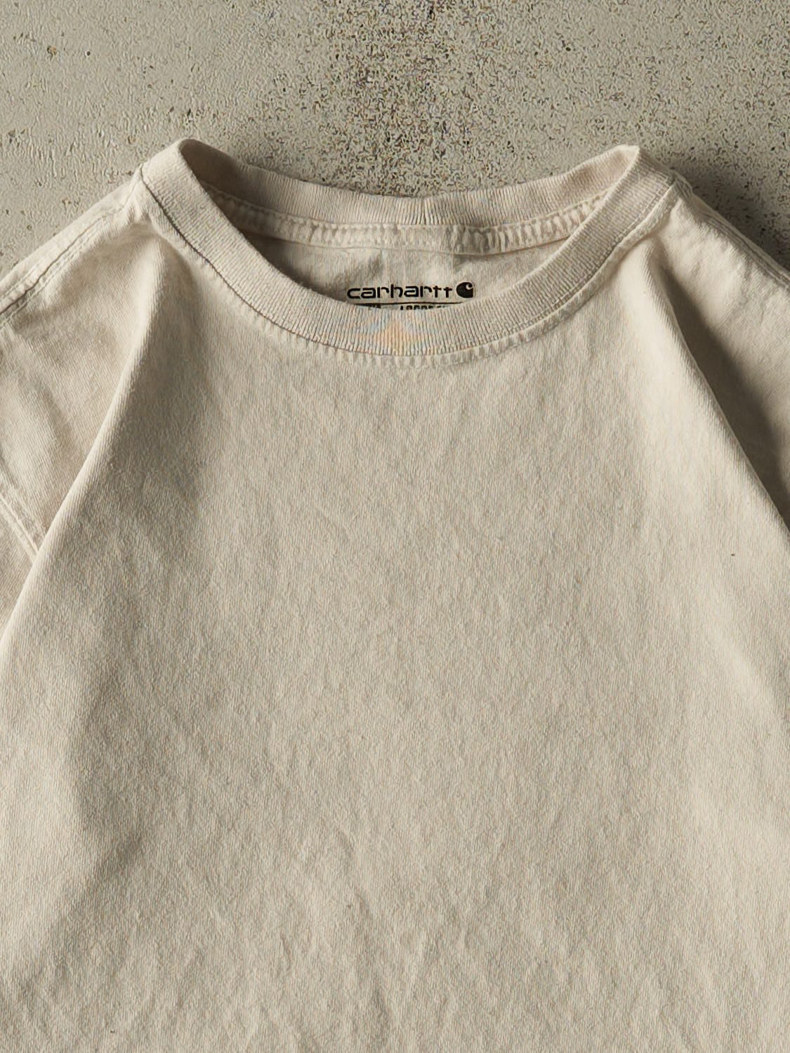 Vintage Y2K Beige Carhartt Long Sleeve (S)