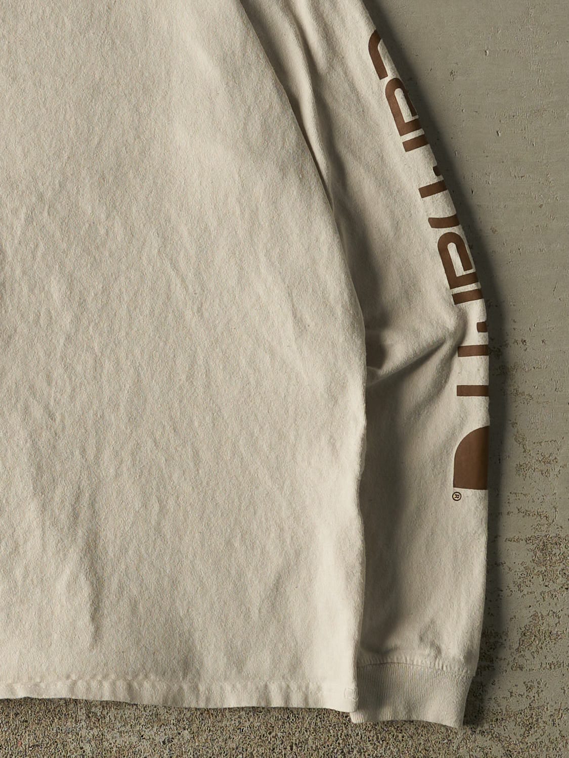 Vintage Y2K Beige Carhartt Long Sleeve (S)