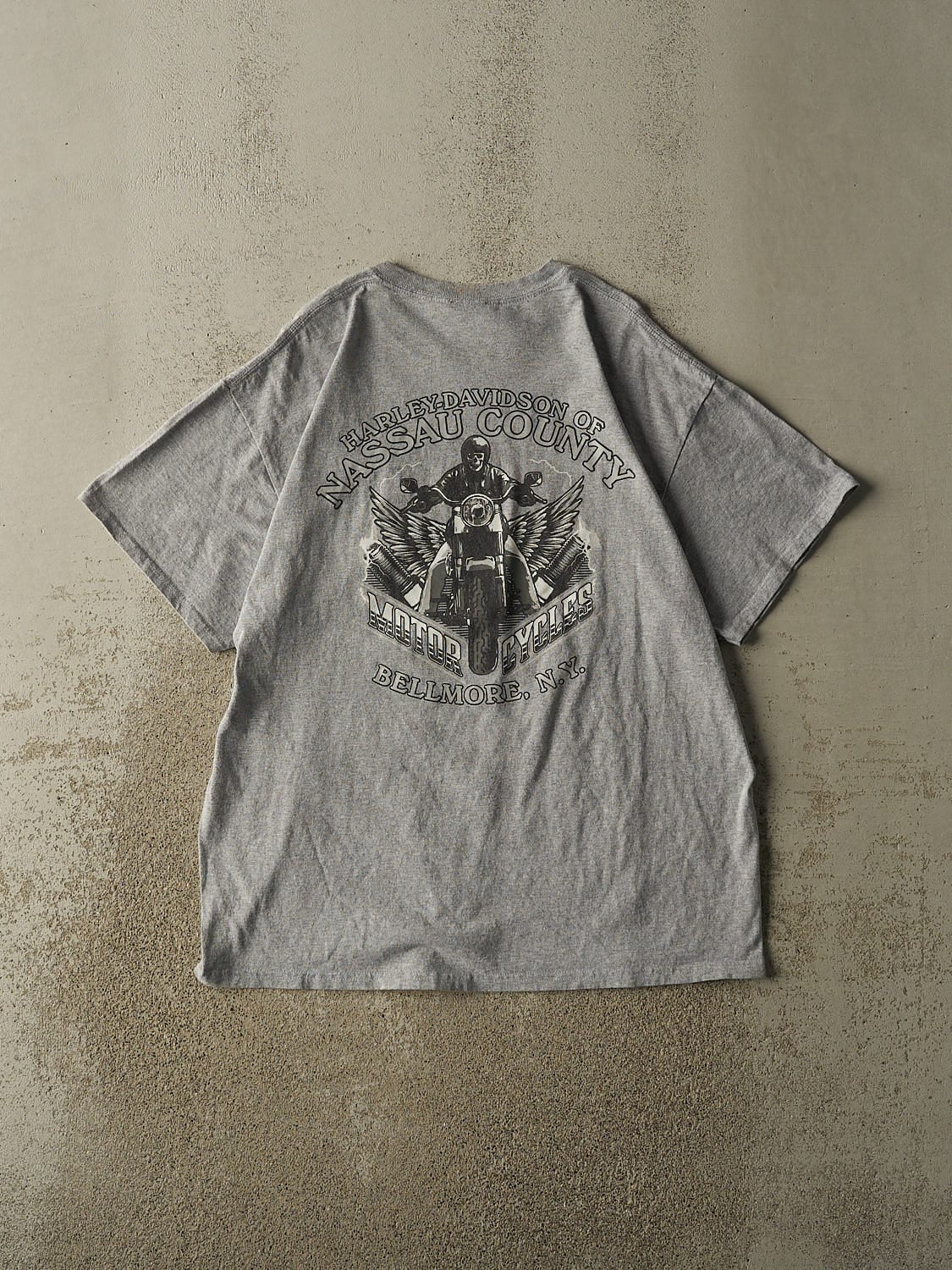 22' Grey Harley Davidson Bellmore NY Pocket Tee (L/XL)