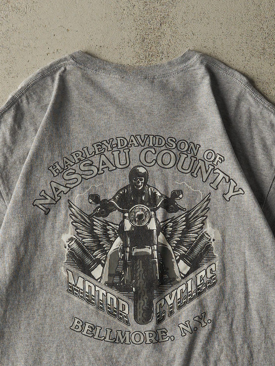 22' Grey Harley Davidson Bellmore NY Pocket Tee (L/XL)
