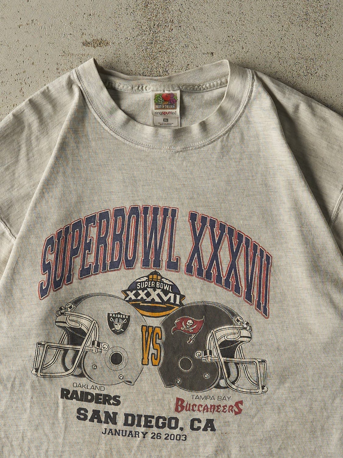 Vintage 03' Heather Grey Super Bowl XXXVII Tee (XL)