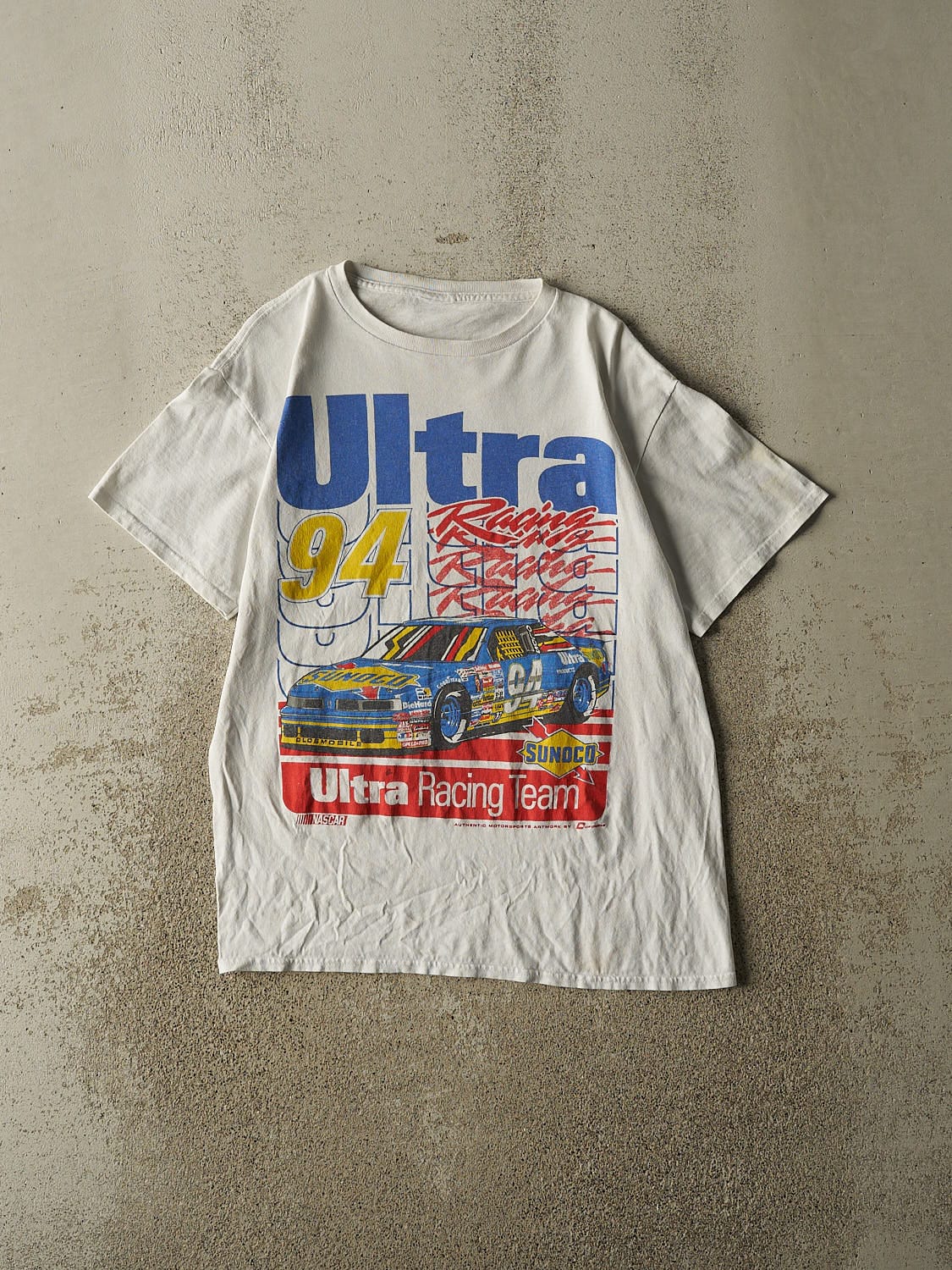 Vintage Y2K White Sunoco Racing Tee (S/M)