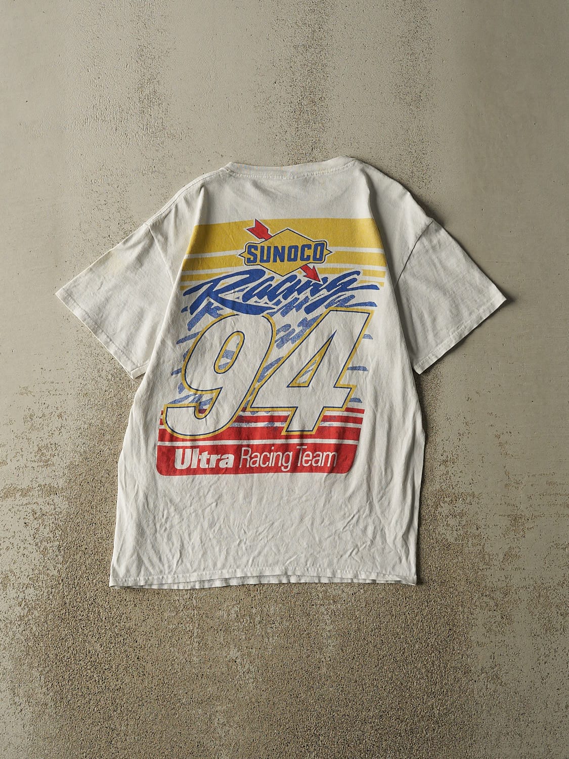 Vintage Y2K White Sunoco Racing Tee (S/M)