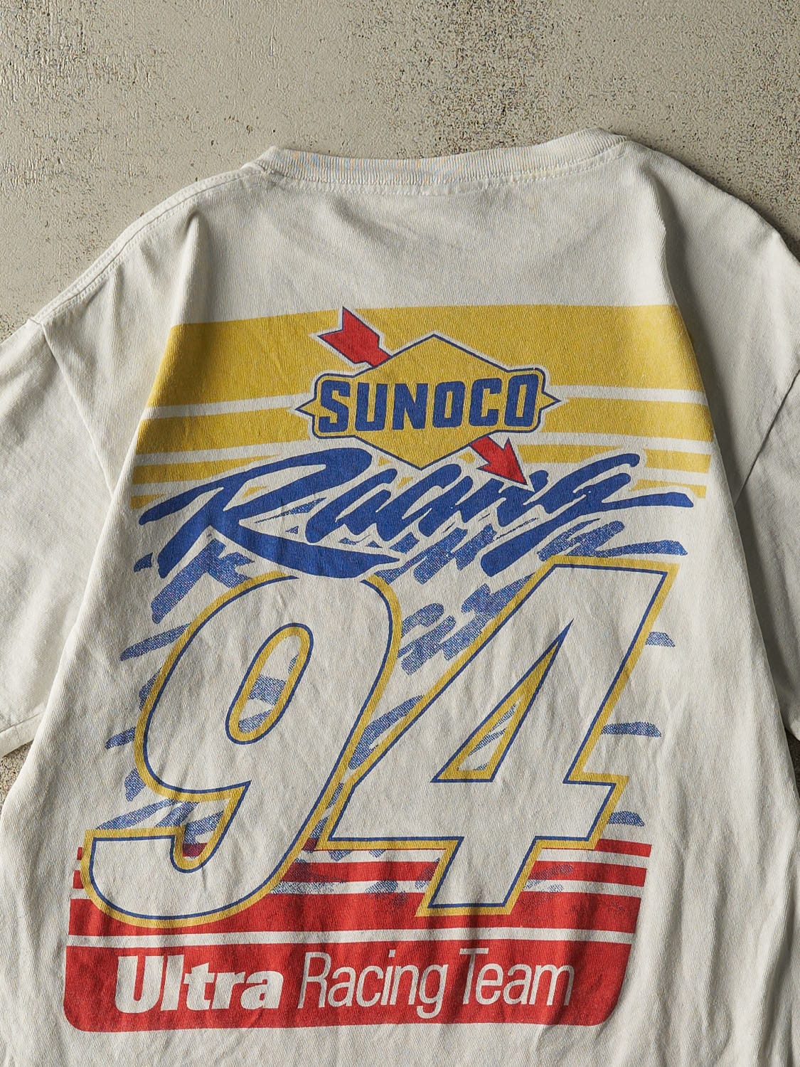 Vintage Y2K White Sunoco Racing Tee (S/M)