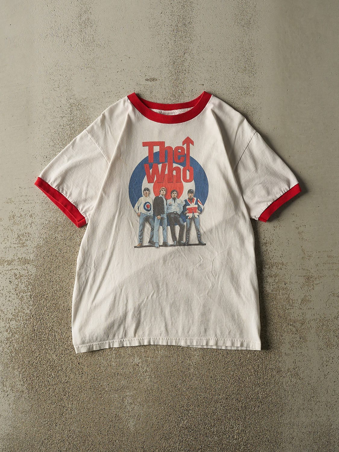 Vintage Y2K White The Who Ringer Band Tee (S/M)