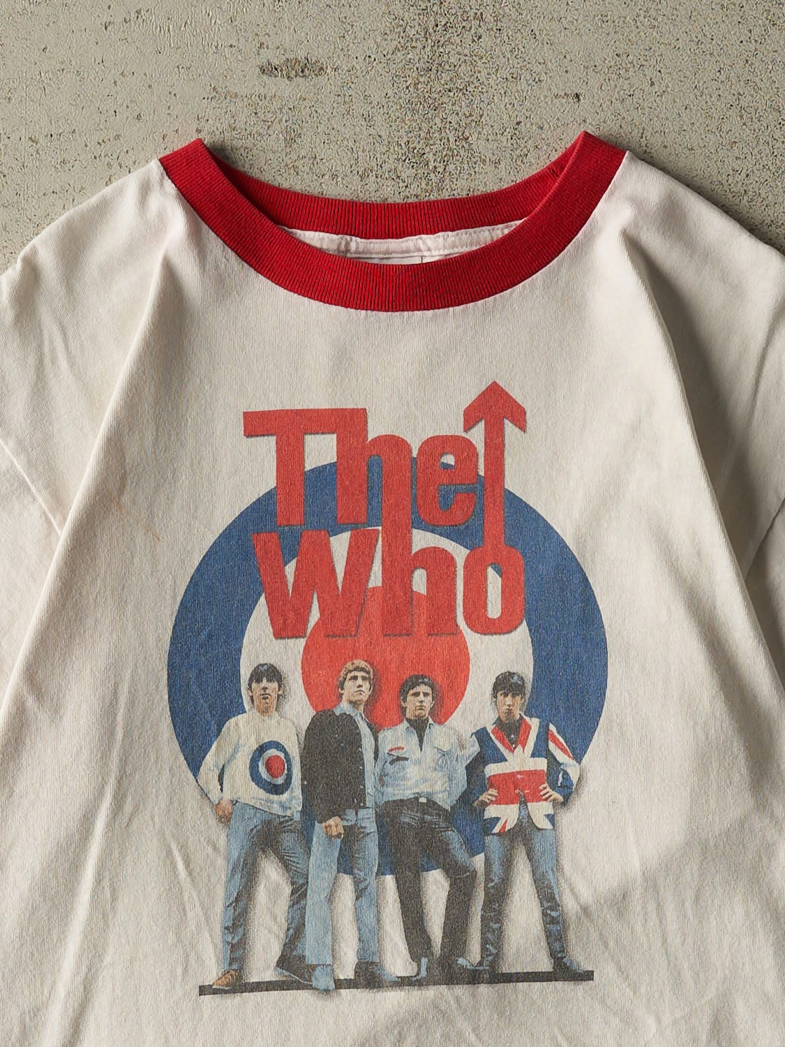 Vintage Y2K White The Who Ringer Band Tee (S/M)