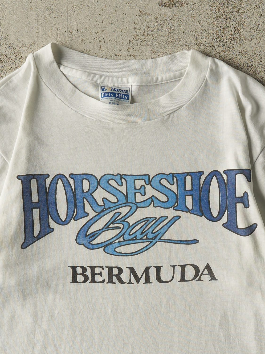 Vintage 80s White Horseshoe Bay Tee (XS/S)
