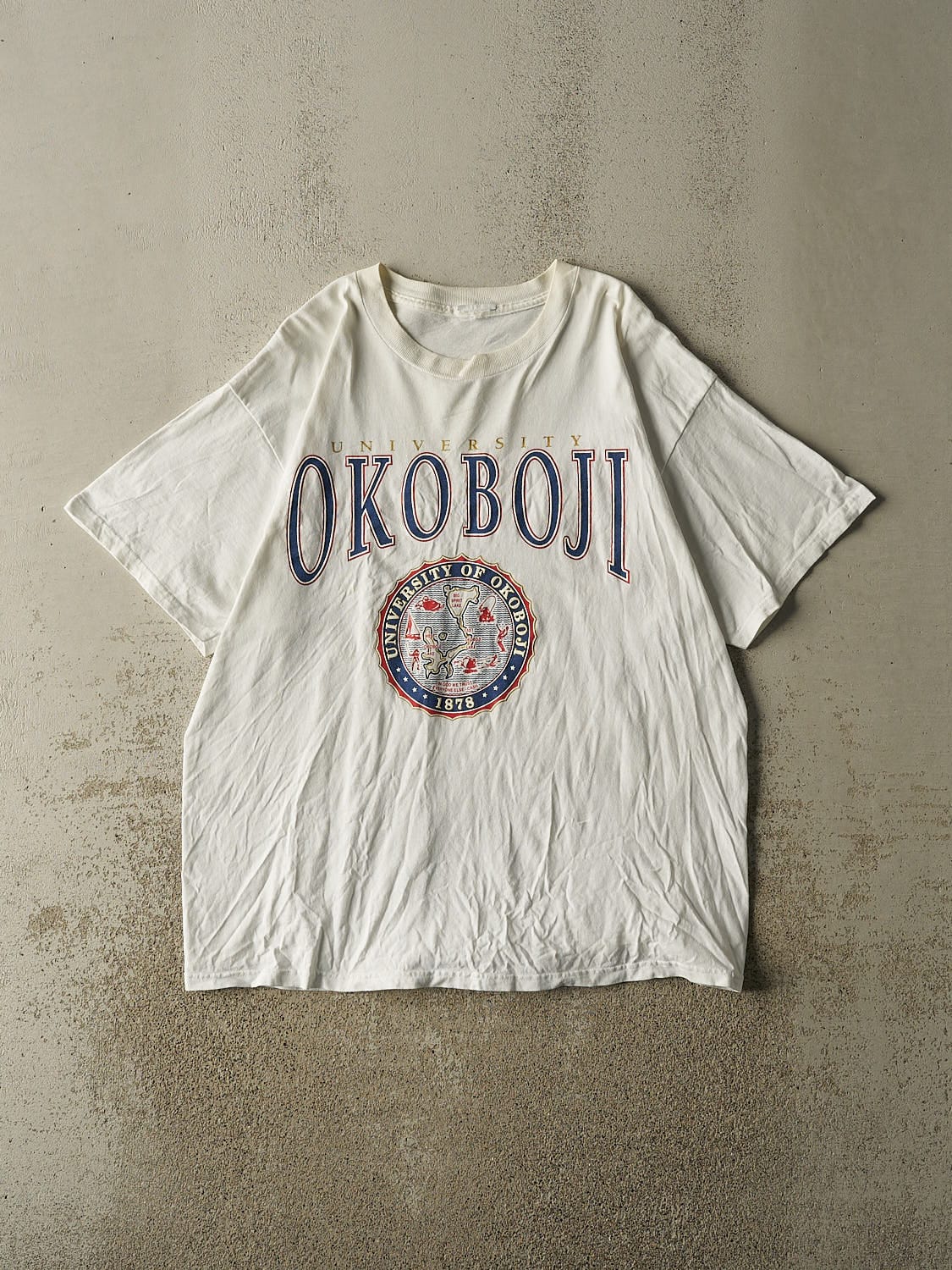 Vintage 90s White University Of Okoboji Tee (XL)