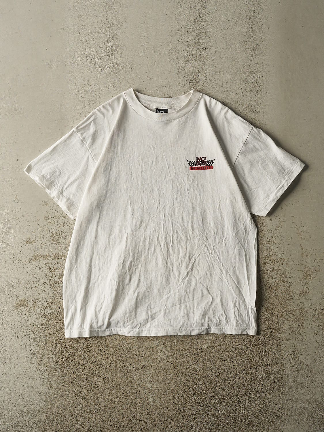 Vintage 90s White No Fear Tee (L/XL)