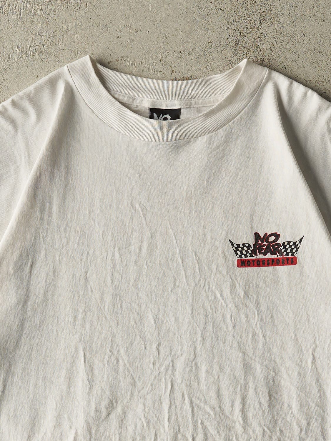 Vintage 90s White No Fear Tee (L/XL)