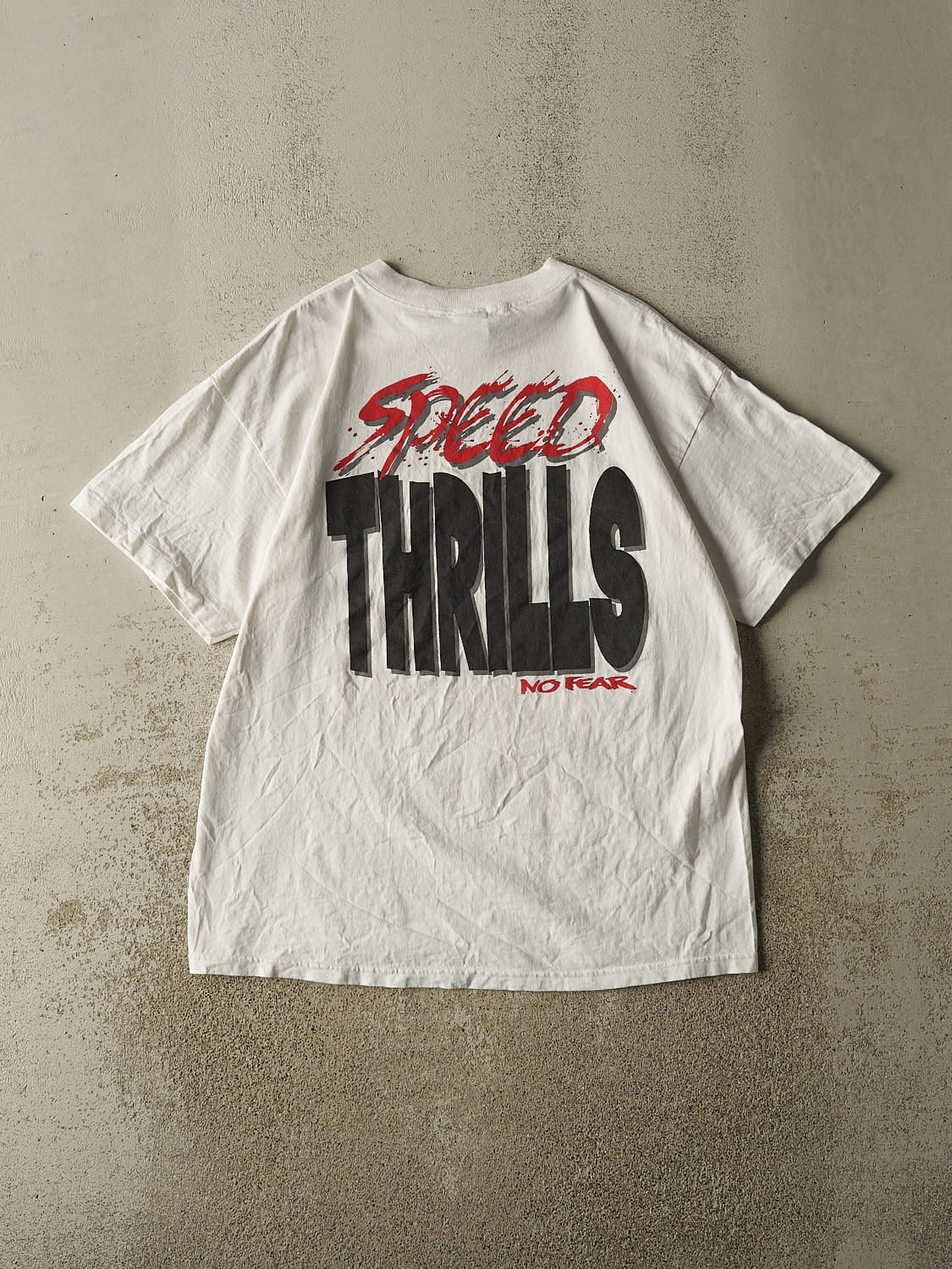 Vintage 90s White No Fear Tee (L/XL)