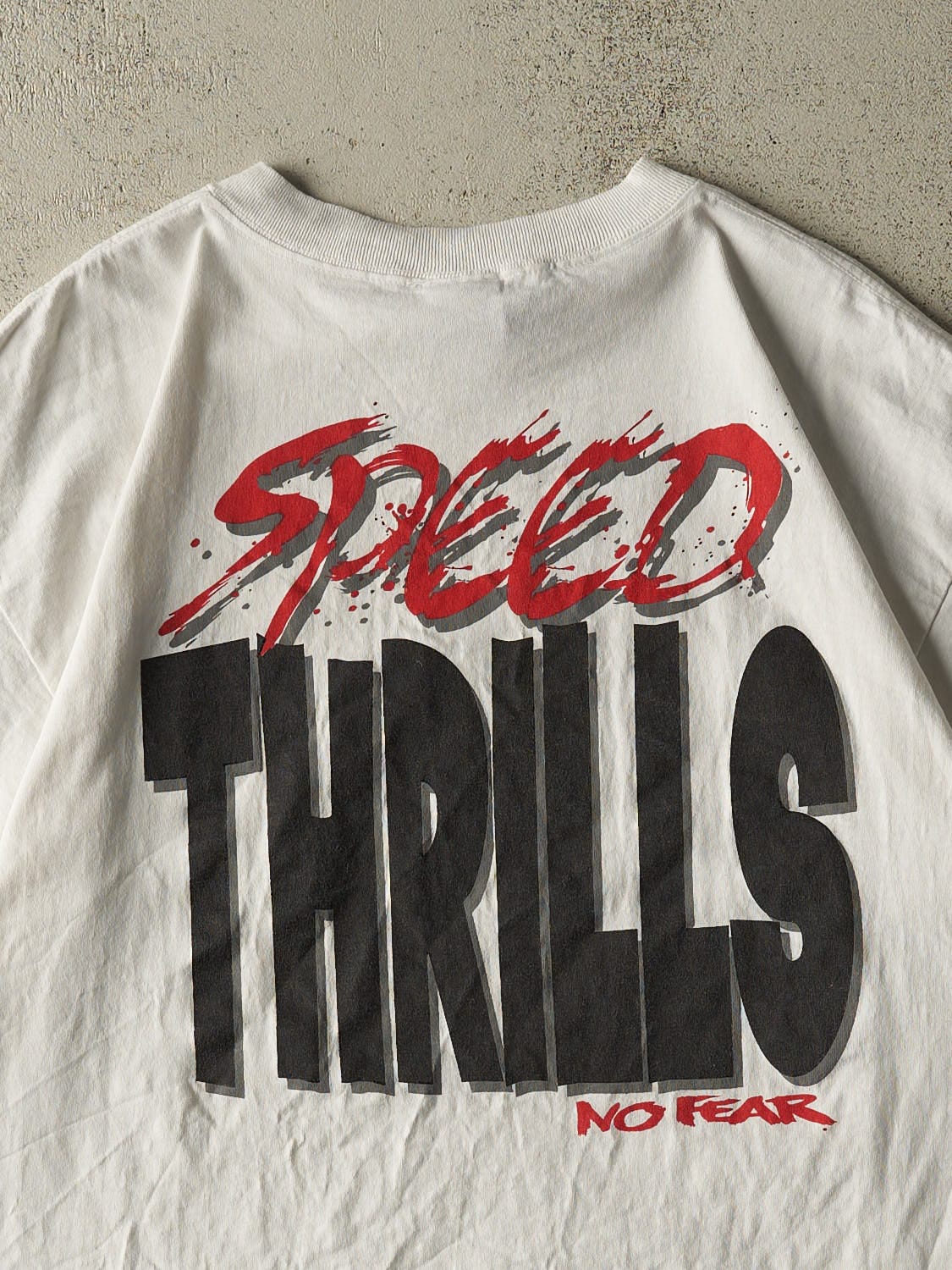 Vintage 90s White No Fear Tee (L/XL)