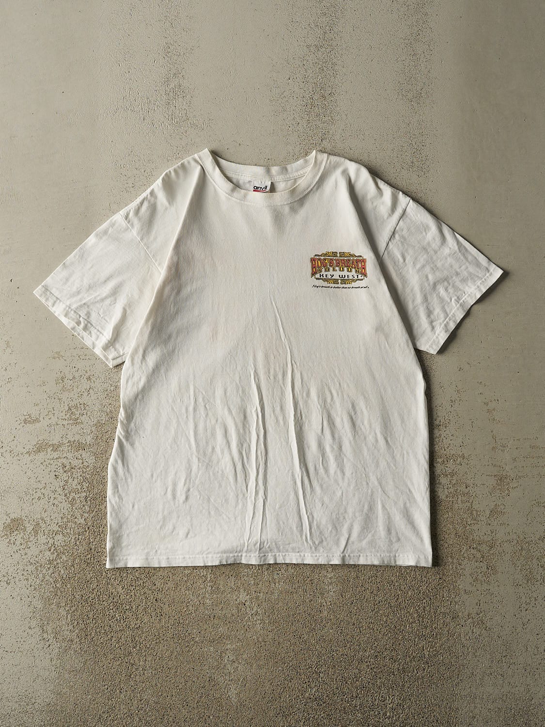 Vintage Y2K White Hogs Breath Saloon Tee (L/XL)