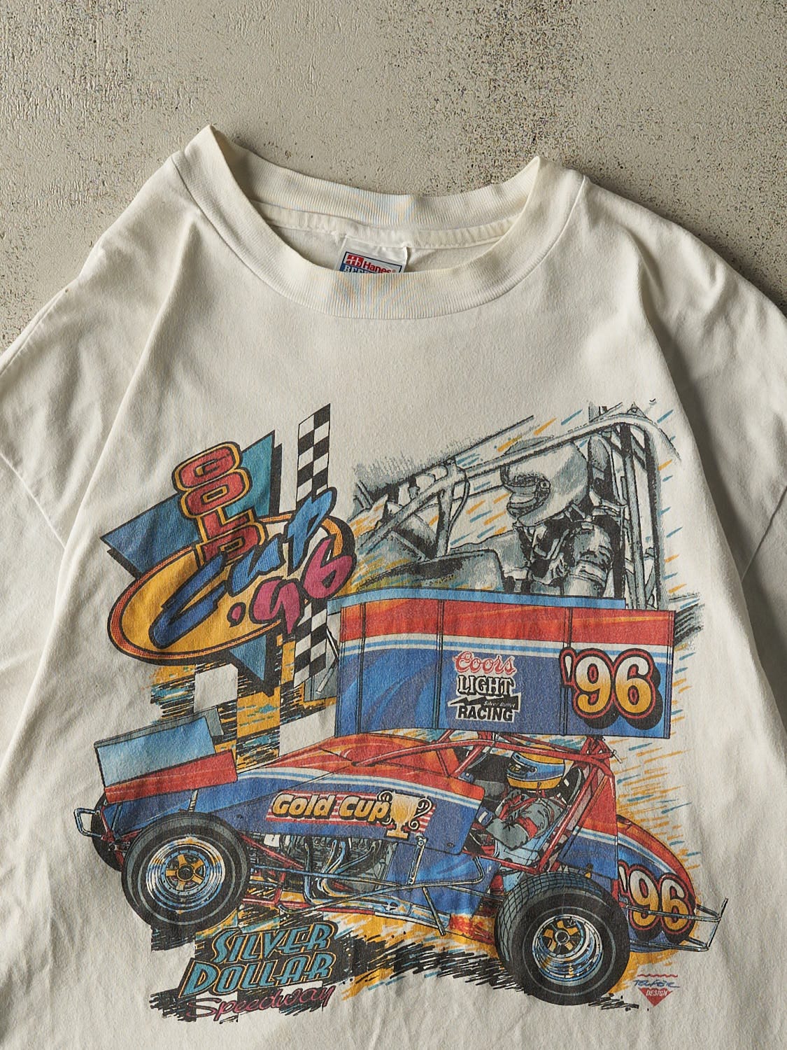 Vintage 96' Beige Gold Cup Racing Tee (L)