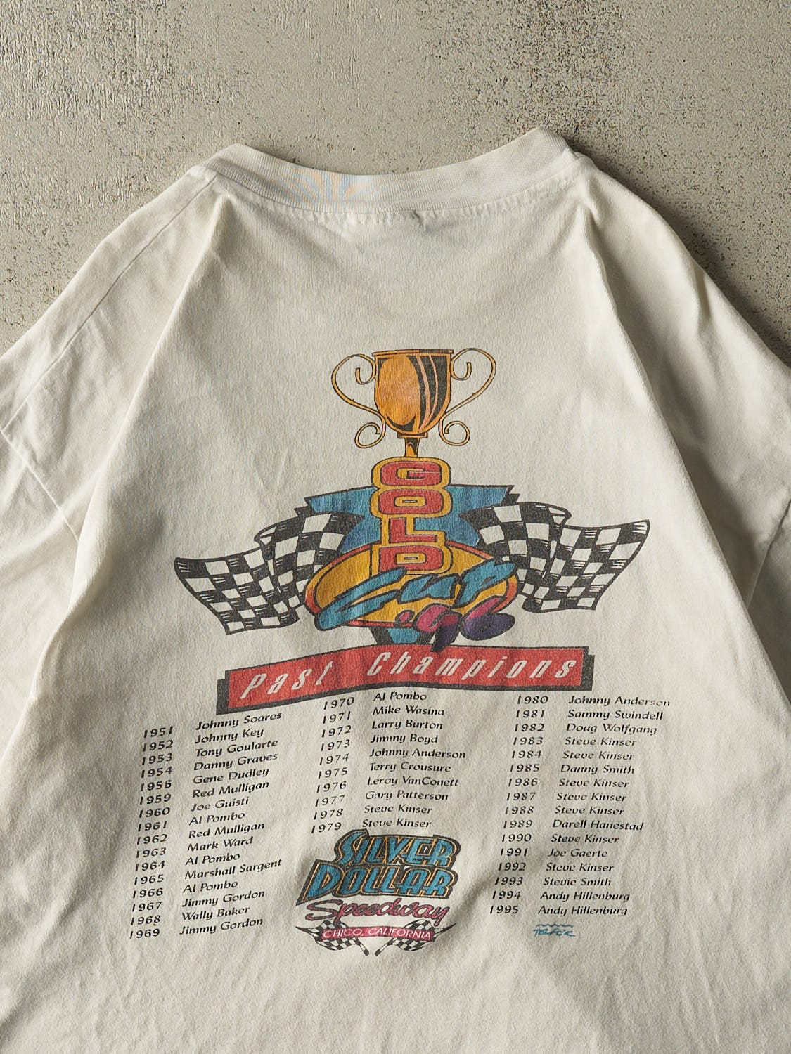 Vintage 96' Beige Gold Cup Racing Tee (L)