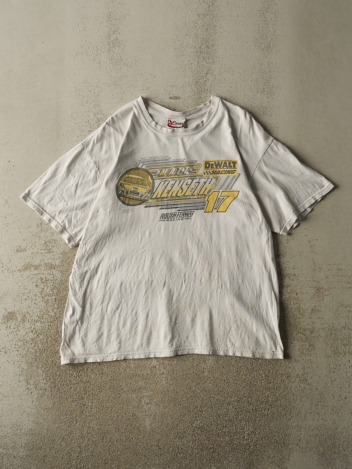 Vintage Y2K White Matt Kennseth Nascar Tee (L/XL)