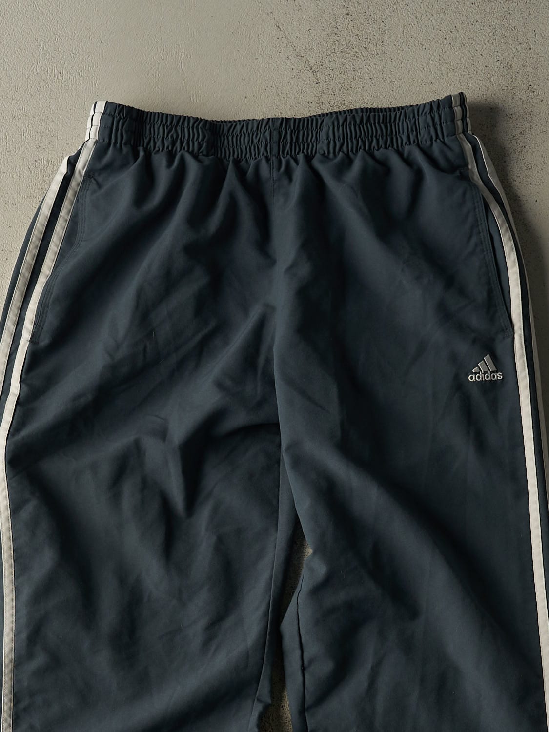 Vintage Y2K Grey Adidas Striped Track Pants (29x32.5)