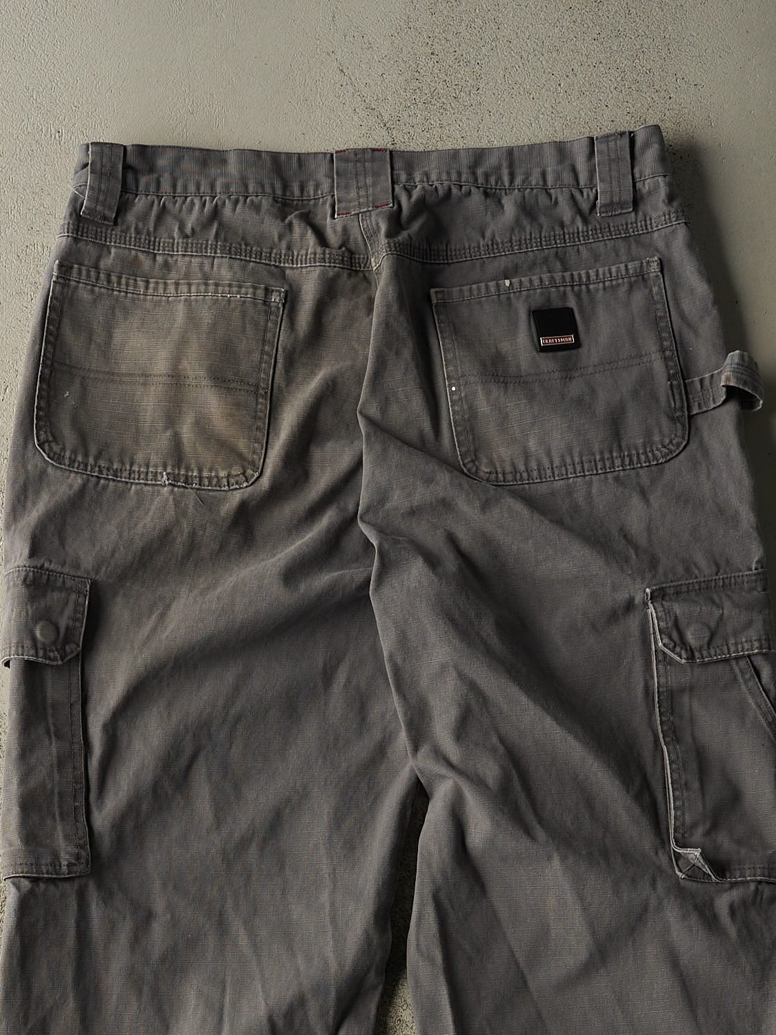Vintage Y2K Grey Craftsman Cargo Utility Work Pants (34x30)
