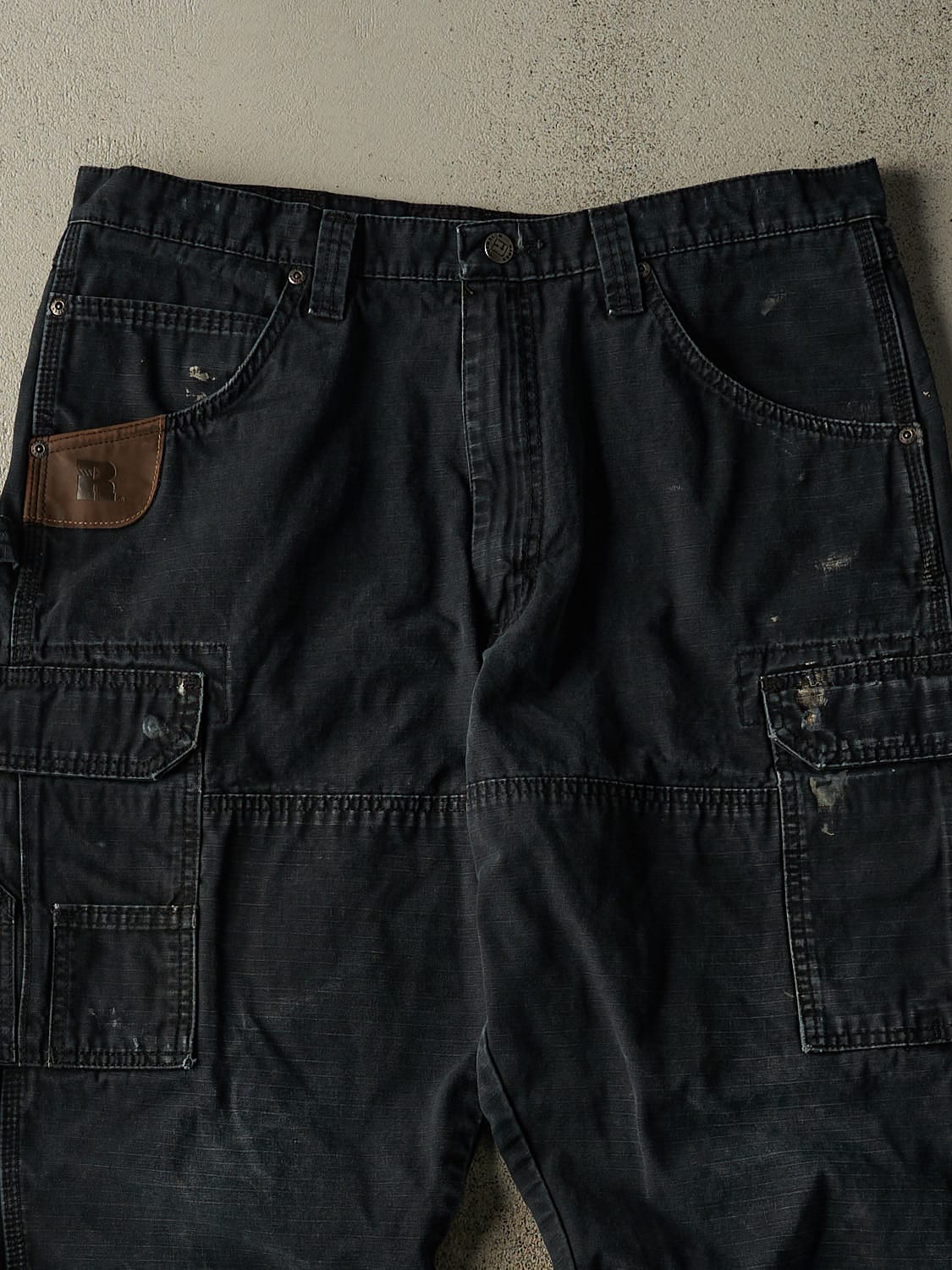 Vintage 90s Faded Black Wrangler Riggs Utility Work Pants (35x26.5)