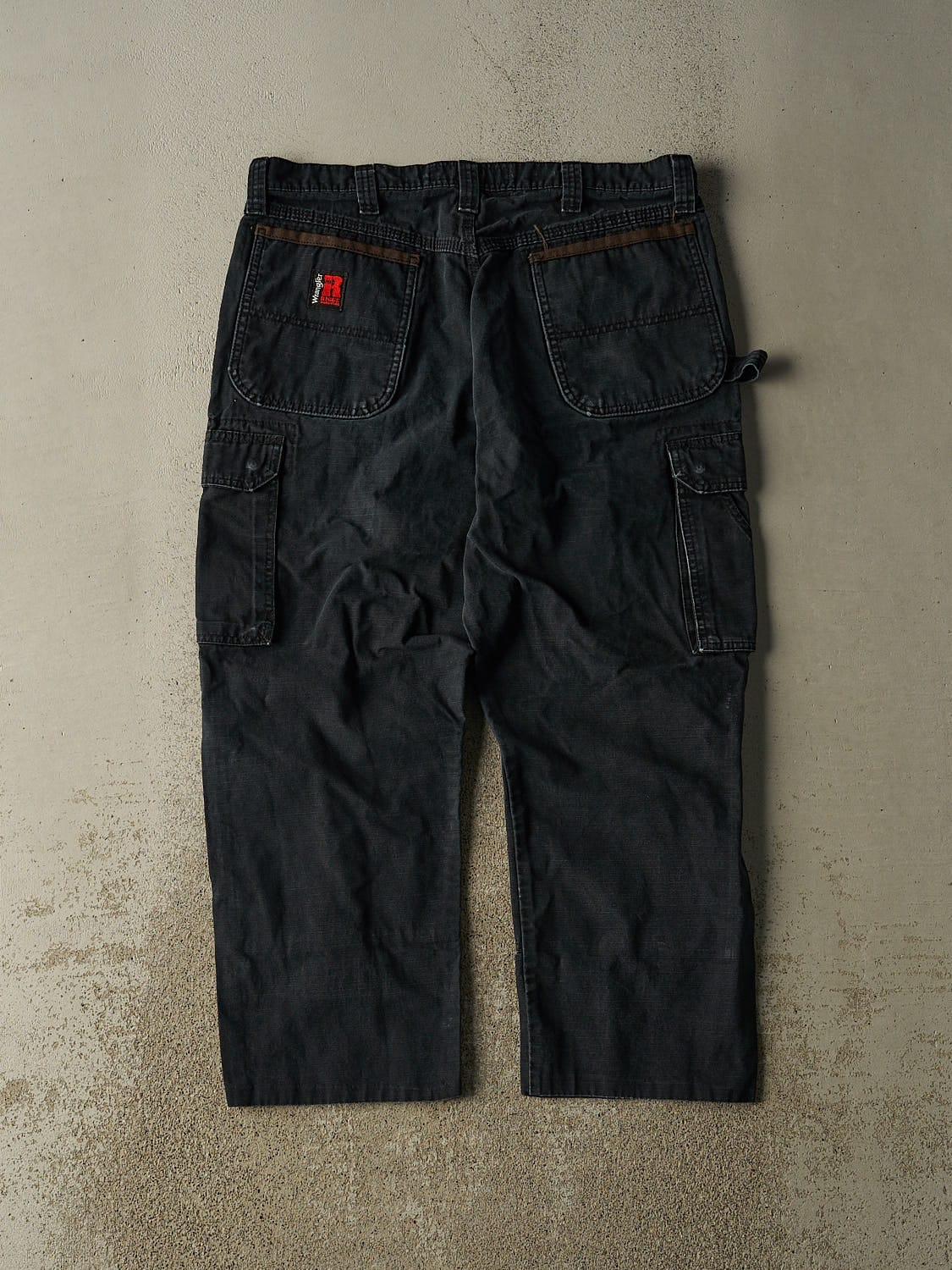 Vintage 90s Faded Black Wrangler Riggs Utility Work Pants (35x26.5)