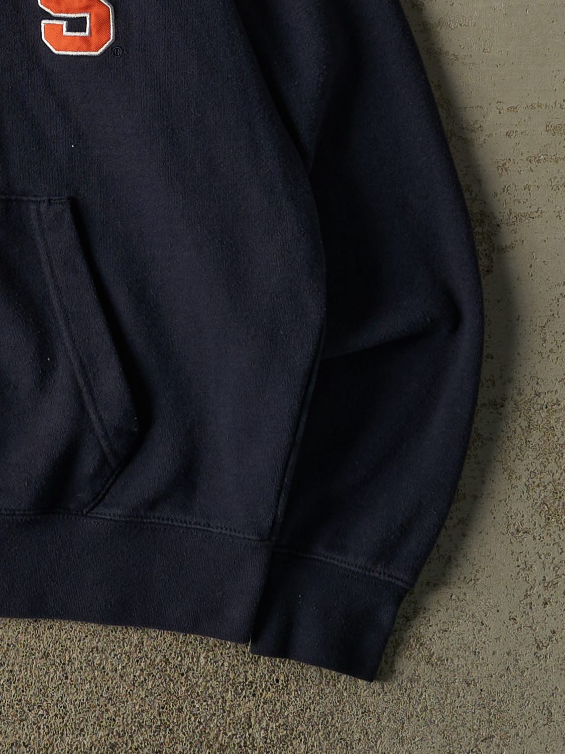 Vintage Y2K Navy Blue Syracuse University Embroidered Zip Up Hoodie (S/M)