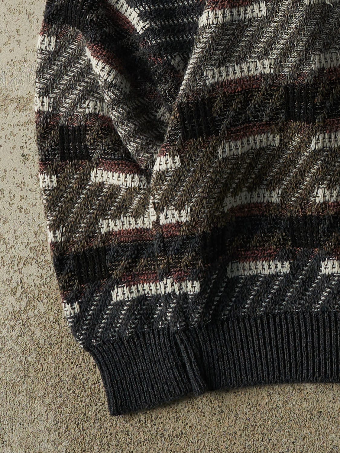 Vintage 80s Green Patterned Knit (L/XL)