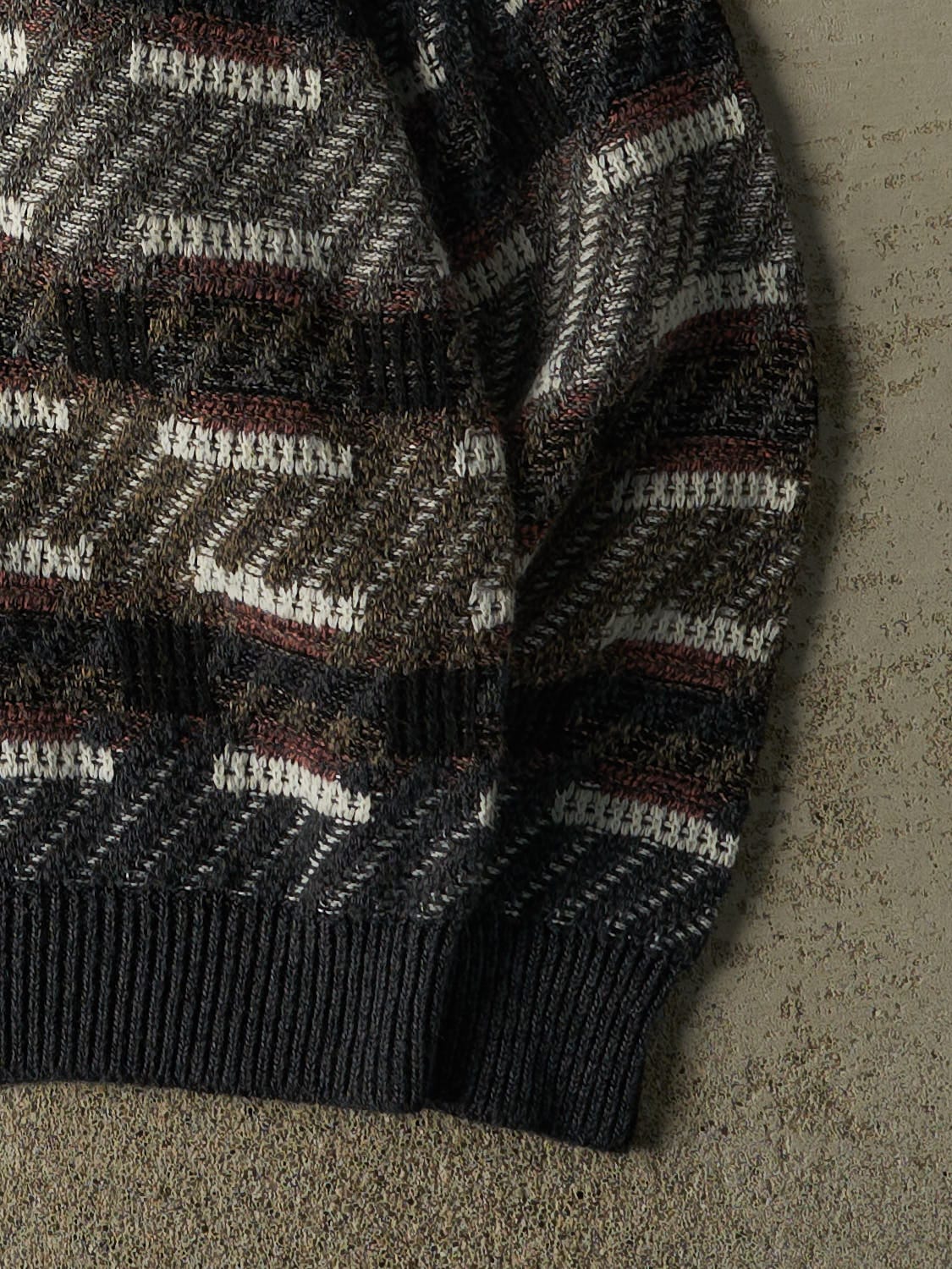 Vintage 80s Green Patterned Knit (L/XL)
