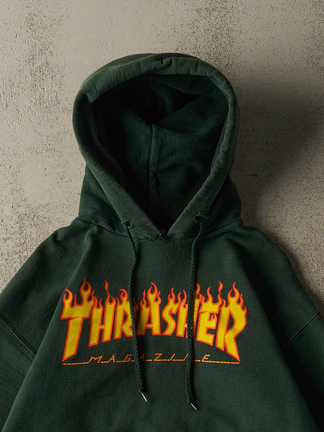 Vintage Y2K Green Thrasher Hoodie (S/M)