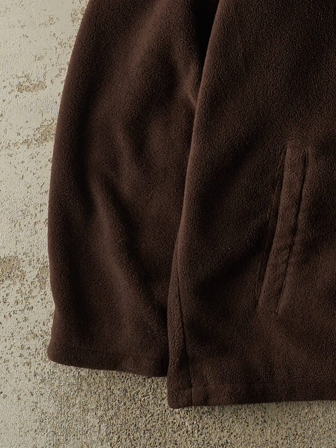 Vintage Y2K Brown Danier Zip Up Lined Fleece Jacket (L)