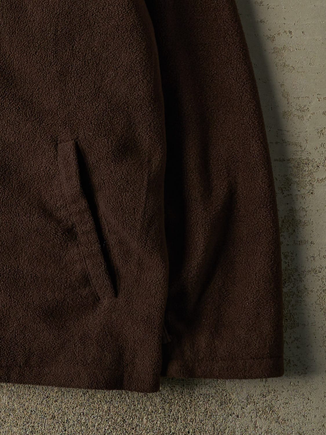 Vintage Y2K Brown Danier Zip Up Lined Fleece Jacket (L)