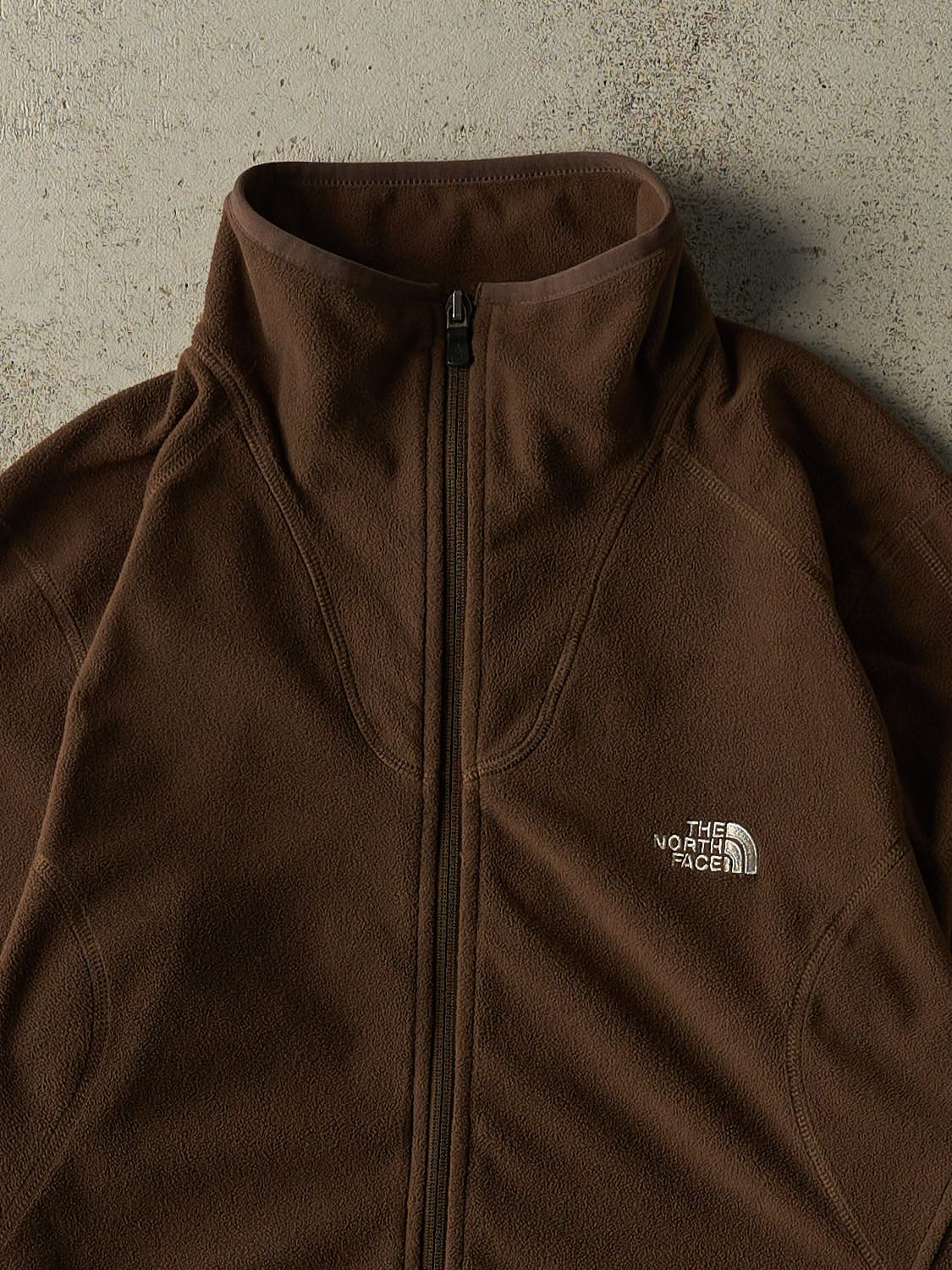 Vintage Y2K Brown The North Face Zip Up Fleece (S/M)