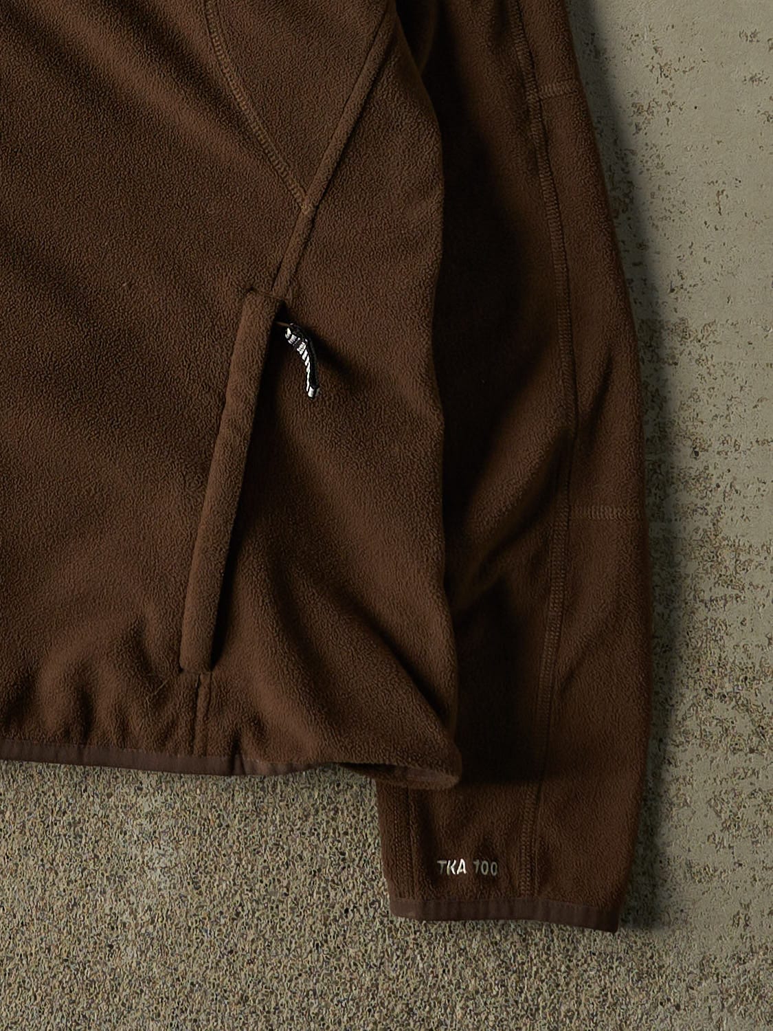Vintage Y2K Brown The North Face Zip Up Fleece (S/M)