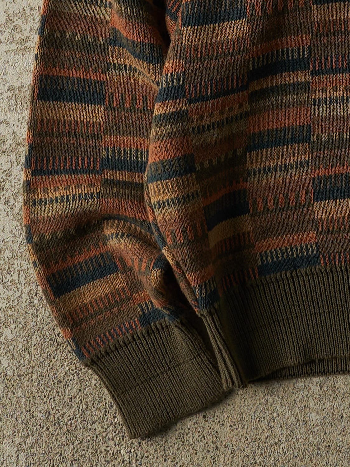 Vintage 80s Green Patterned Knit (L/XL)
