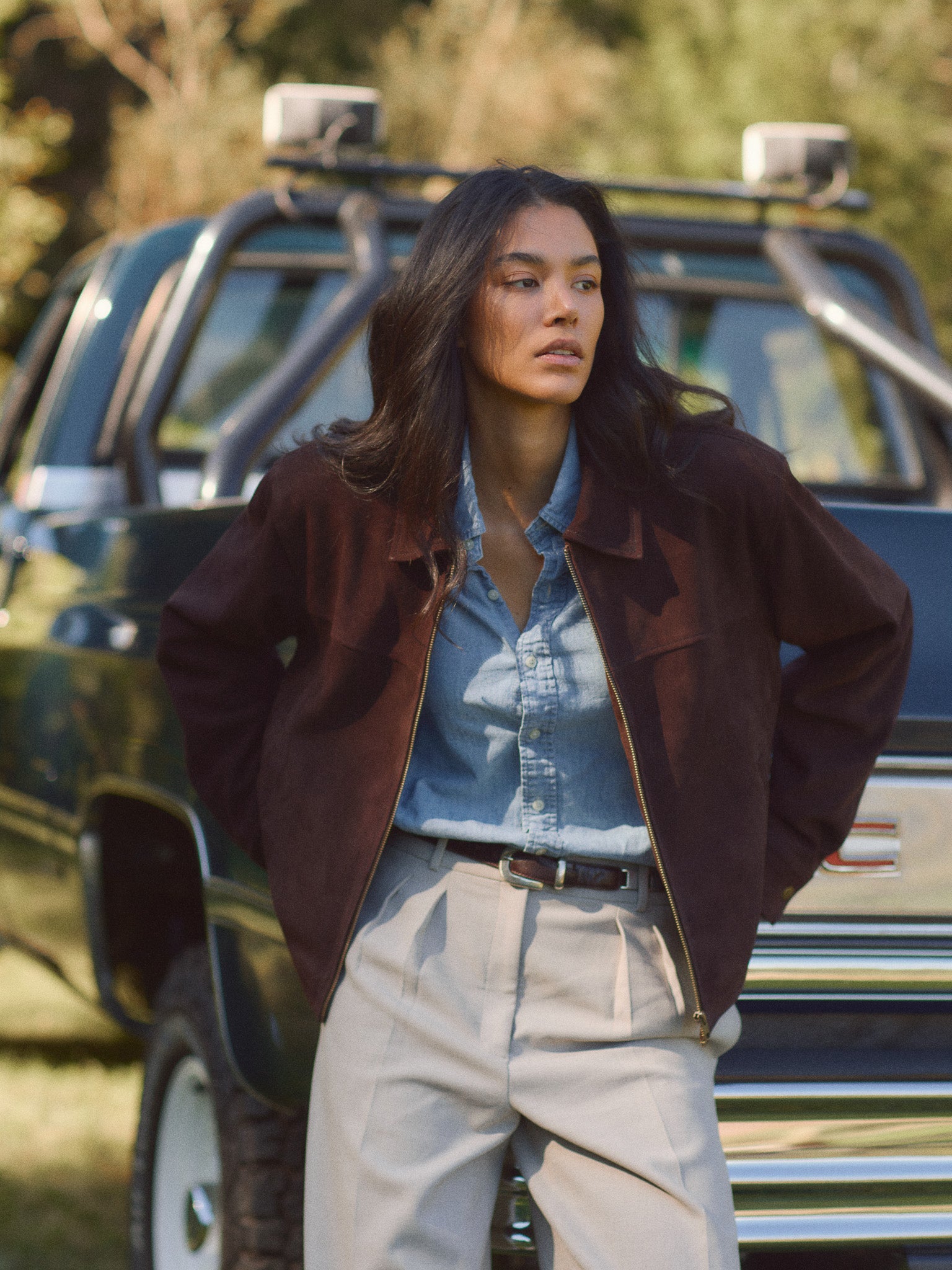 Heritage Leather Jacket - Suede Dark Brown