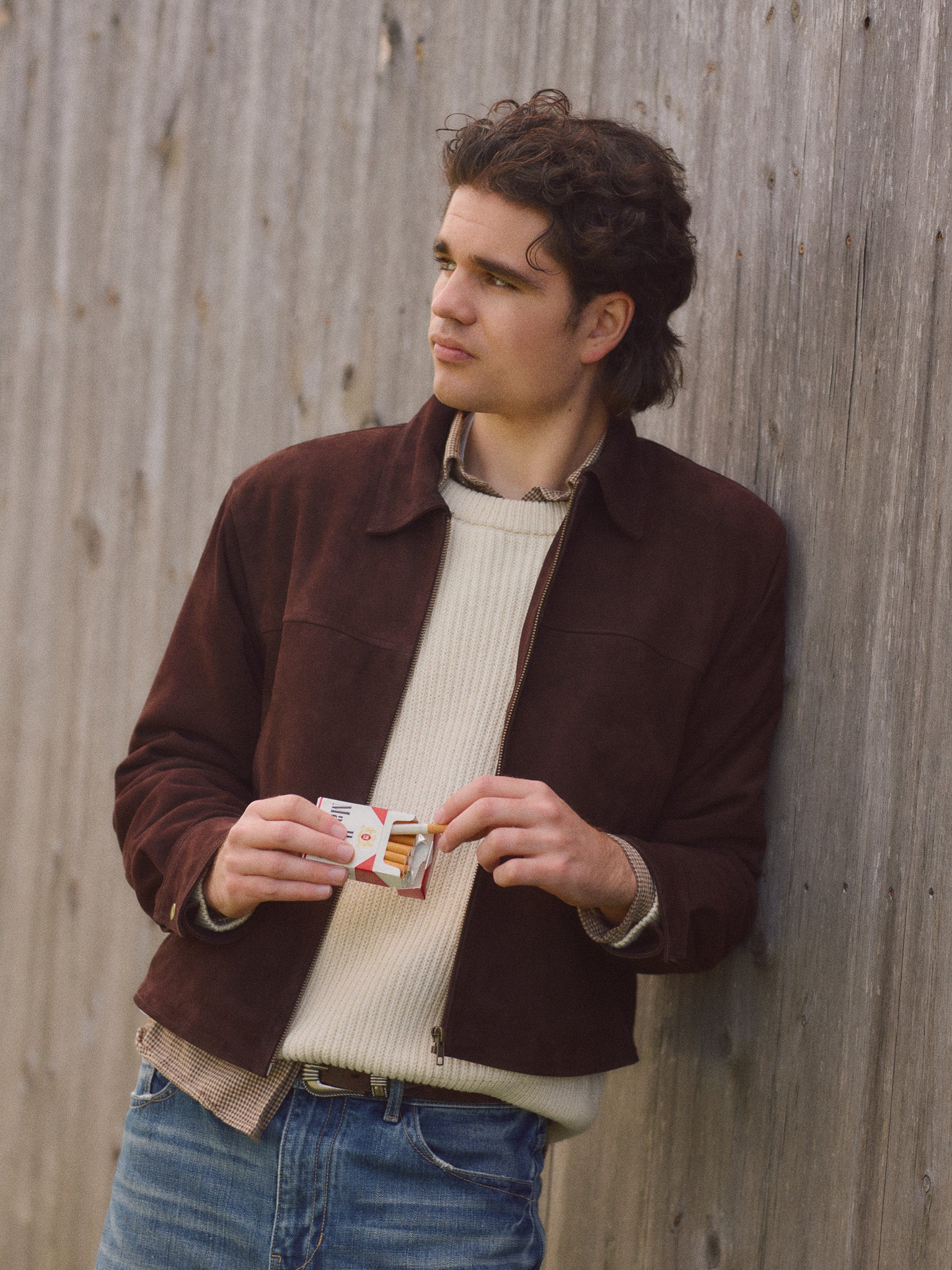 Heritage Leather Jacket - Suede Dark Brown